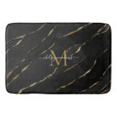 Elegant Gold Marble Monogram Calligraphy Script Badmat (Voorkant)