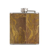 Elegant Gold Marble Monogram Heupfles (Achterkant)