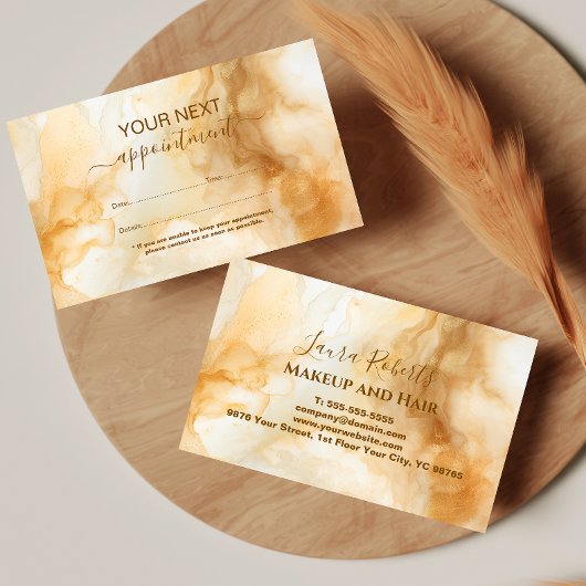Elegant Gold Marble Professional Afsprakenkaartje