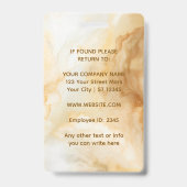 Elegant Gold Marble Professional Badge (Achterkant)