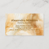 Elegant Gold Marble Professional Visitekaartje (Achterkant)