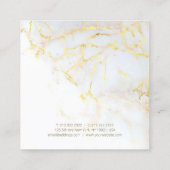 Elegant Gold Marble Sjabloon Luxury Golden Modern Vierkante Visitekaartje (Achterkant)