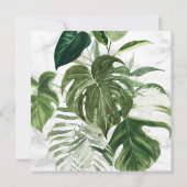 Elegant Gold Marble Tropical Wreath Square Shower Kaart (Achterkant)