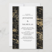 Elegant Gold Marble Virtual Wedding Kaart (Voorkant)