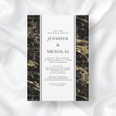 Elegant Gold Marble Virtual Wedding Kaart