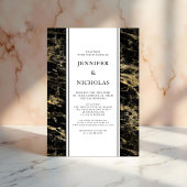 Elegant Gold Marble Virtual Wedding Kaart