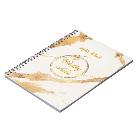Elegant Gold Marble Wedding Notes Notebook Notitieboek (Linkerzijde)