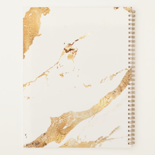 Elegant Gold Marble Wedding Notes Notebook  Planner (Achterkant)