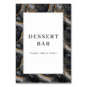 Elegant Gold Marbled Dessert Bar Sign Kaart (Achterkant)
