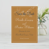 Elegant Gold, marine en White Save the Date Kaart (Staand voorkant)