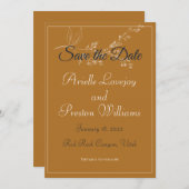 Elegant Gold, marine en White Save the Date Kaart (Voorkant / Achterkant)