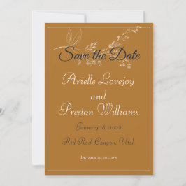 Elegant Gold, marine en White Save the Date Kaart