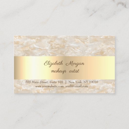 Elegant, Gold, marmer, Confetti Loyalty Kaart (Achterkant)