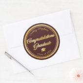 Elegant Gold | Maroon Afstudeerder Pet 2023 Ronde Sticker (Envelop)