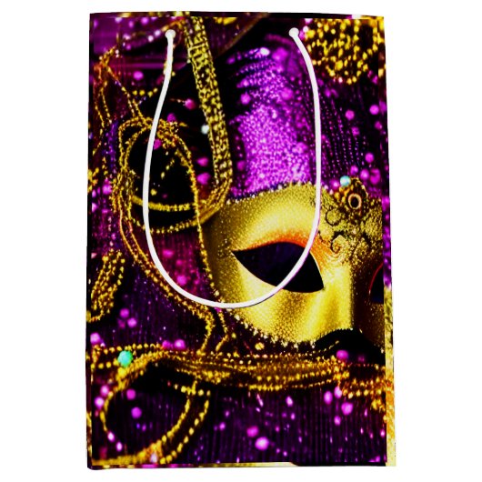 Elegant Gold Mask Medium Cadeauzakje (Voorkant)