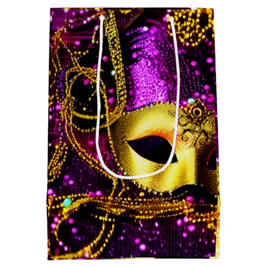 Elegant Gold Mask Medium Cadeauzakje (Achterkant)