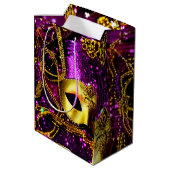 Elegant Gold Mask Medium Cadeauzakje (Achterkant Gekanteld)