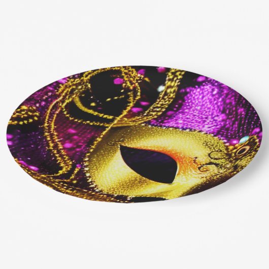 Elegant Gold Mask Papieren Bordje (Gekanteld)