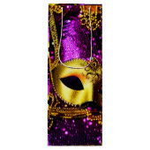 Elegant Gold Mask Wijn Cadeautas (Voorkant)