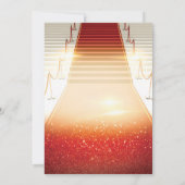 Elegant Gold Masque, Red Carpet Quinceanera Kaart (Achterkant)