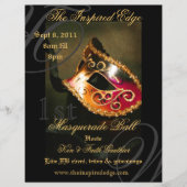 Elegant Gold Masquerade Ball Party Event Flyer (Voorkant)