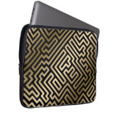 Elegant Gold Maze Geometric Luxury Design Laptop Sleeve (Voorkant Rechts)