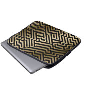 Elegant Gold Maze Geometric Luxury Design Laptop Sleeve (Voorkant onderkant)