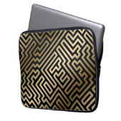 Elegant Gold Maze Geometric Luxury Design Laptop Sleeve (Voorkant Links)