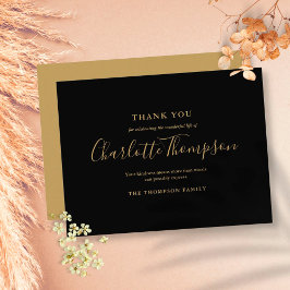 Elegant Gold Memorial Funeral Bedankt Briefkaart