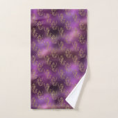 Elegant Gold Mermaid Pattern Paars Metallic Bad Handdoek (Handdoek)