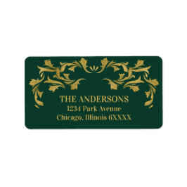 Elegant  Gold Merry-Adresetiketten voor kerstmis Etiket