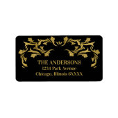 Elegant  Gold Merry-Adresetiketten voor kerstmis Etiket (Voorkant)