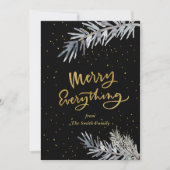 Elegant Gold Merry Alles Pine Bough Simple Feestdagenkaart (Voorkant)