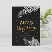 Elegant Gold Merry Alles Pine Bough Simple Feestdagenkaart (Staand voorkant)