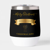 Elegant Gold Merry Christmas Personalized Tumbler (Voorkant)
