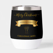 Elegant Gold Merry Christmas Personalized Tumbler (Achterkant)