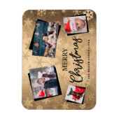 Elegant Gold Merry - Elegant Gold-kerstfoto Aangep Magneet (Verticaal)