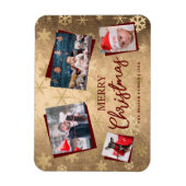 Elegant Gold Merry - Elegant Gold-kerstfoto Aangep Magneet (Verticaal)