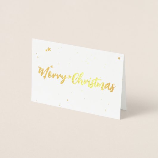 Elegant Gold Merry Folie Kaart (Voorkant)