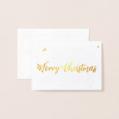 Elegant Gold Merry Folie Kaart (Voorkant met envelop)