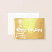 Elegant Gold Merry Folie Kaart (Voorkant met envelop)