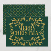 Elegant  Gold Merry-Kaart voor kerstmis Feestdagenkaart (Voorkant / Achterkant)