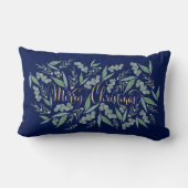 Elegant Gold Merry kerst Eucalyptus Navy Blue Kussen (Achterkant)