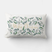 Elegant Gold Merry kerst Eucalyptus White Kussen (Voorkant)