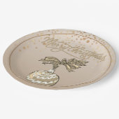 Elegant Gold Merry kerst Papieren Bordje (Gekanteld)