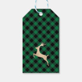 Elegant Gold Merry-kerst, zwart en groen gekleed Cadeaulabel (Achterkant)