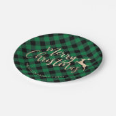 Elegant Gold Merry-kerst, zwart en groen gekleed Papieren Bordje (Gekanteld)