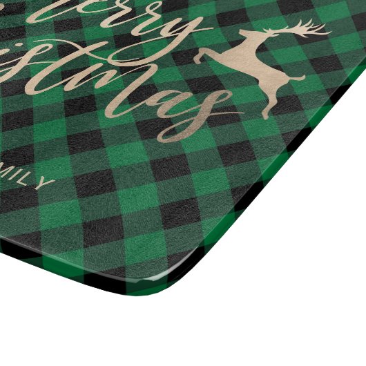 Elegant Gold Merry-kerst, zwart en groen gekleed Snijplank (Hoek)