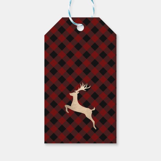 Elegant Gold Merry-kerst zwart-wit, Red Pset Cadeaulabel (Achterkant)