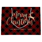 Elegant Gold Merry-kerst zwart-wit, Red Pset Groot Cadeauzakje (Voorkant)